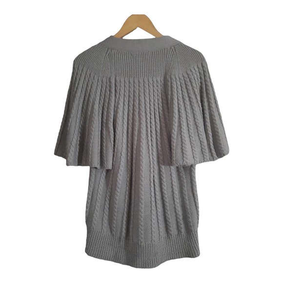 Soft Surroundings Womens Wool Blend Short Sleeve Toupe Knit Cardigan Size Large - Picture 2 of 6